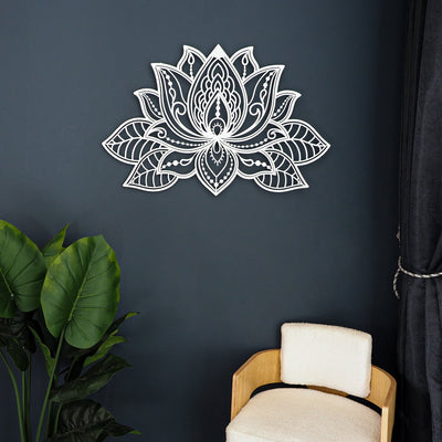 3D Metal Lotus Mandala Wall Art - Spiritual Wall Decor