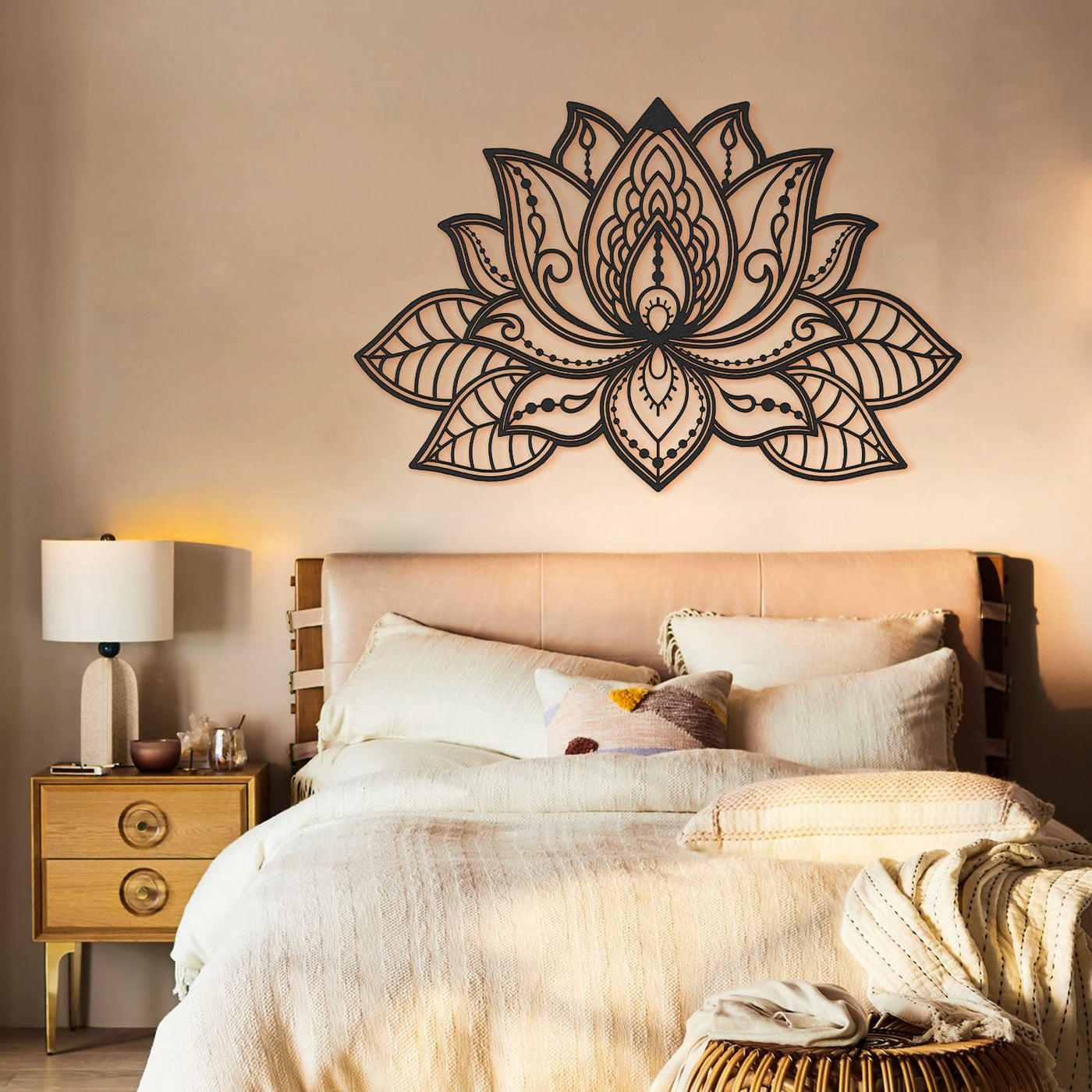 3D Metal Lotus Mandala Wall Art - Spiritual Wall Decor