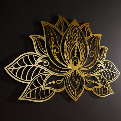 3D Metal Lotus Mandala Wall Art - Spiritual Wall Decor