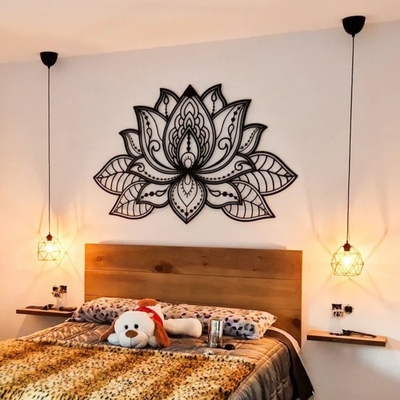 3D Metal Lotus Mandala Wall Art - Spiritual Wall Decor