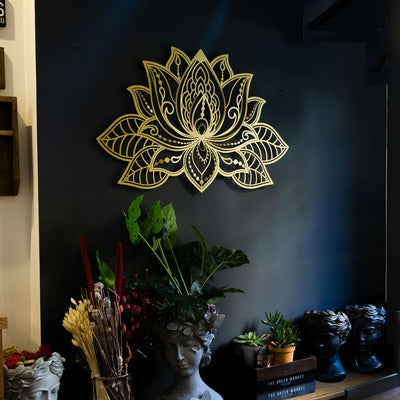 3D Metal Lotus Mandala Wall Art - Spiritual Wall Decor