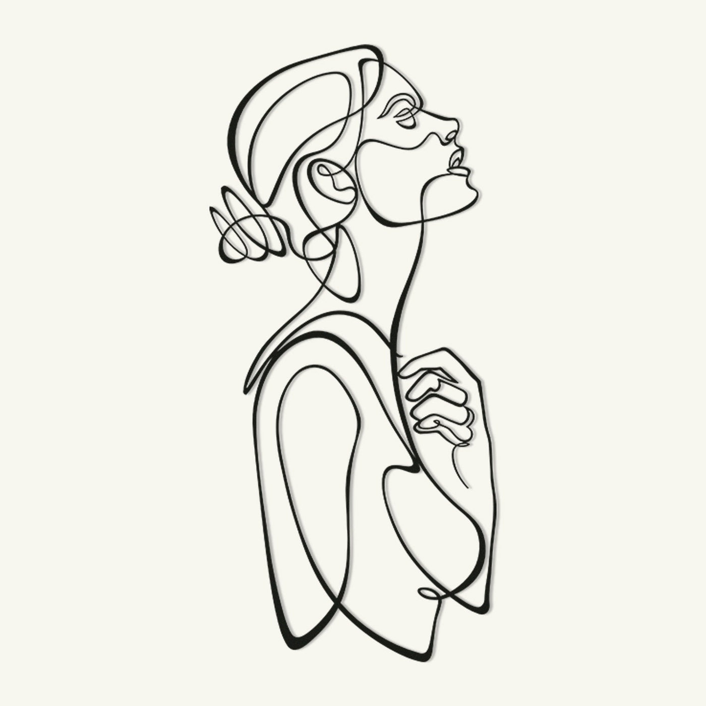 Woman Body Silhouette Line Art