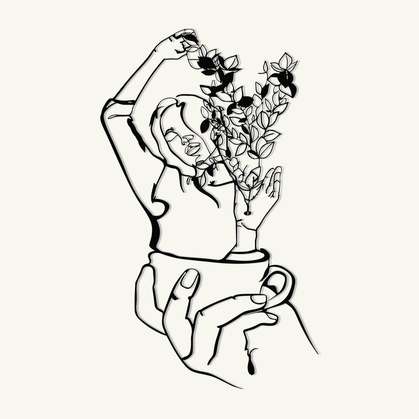 Coffee Girl Line Art