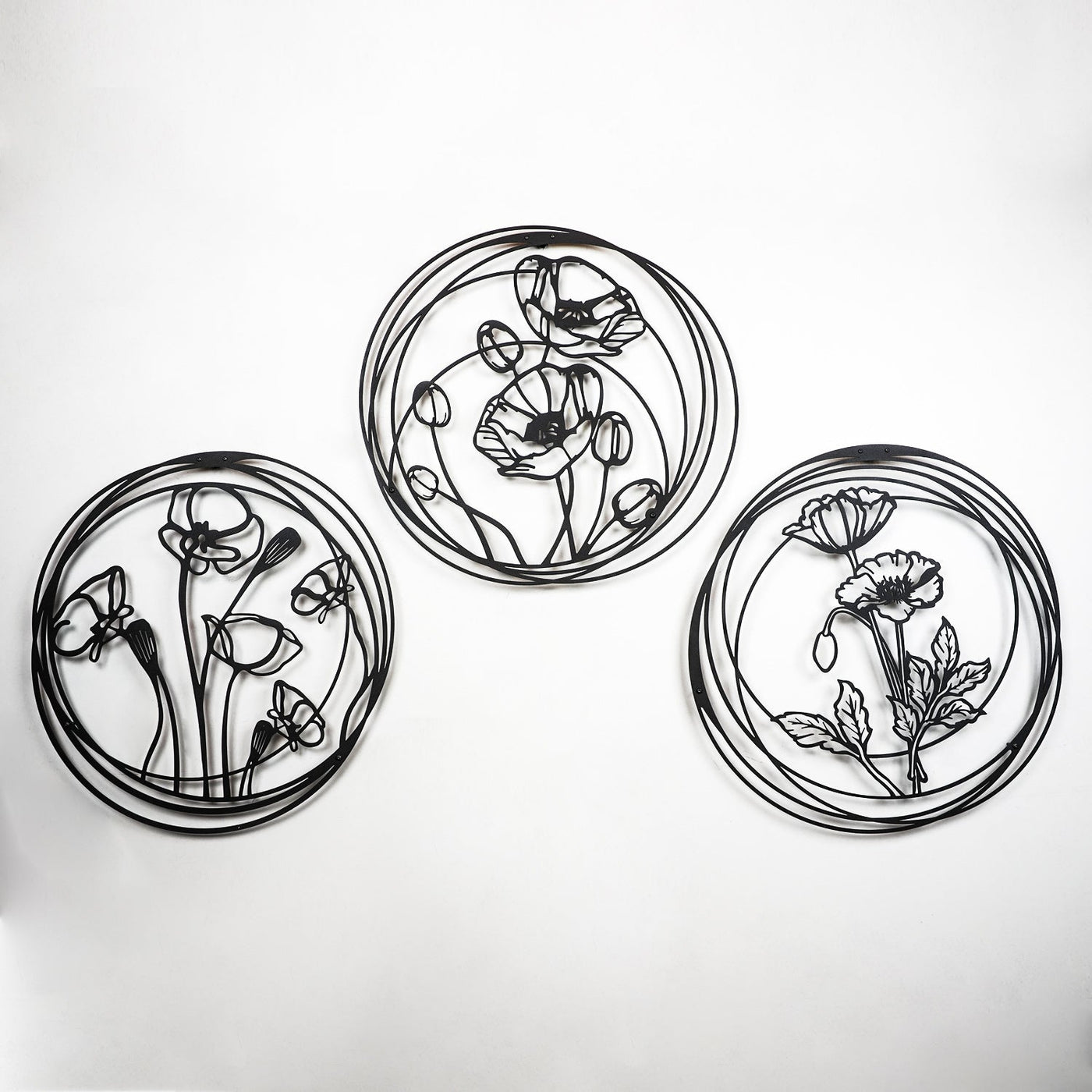 Poppy Flowers Set of 3