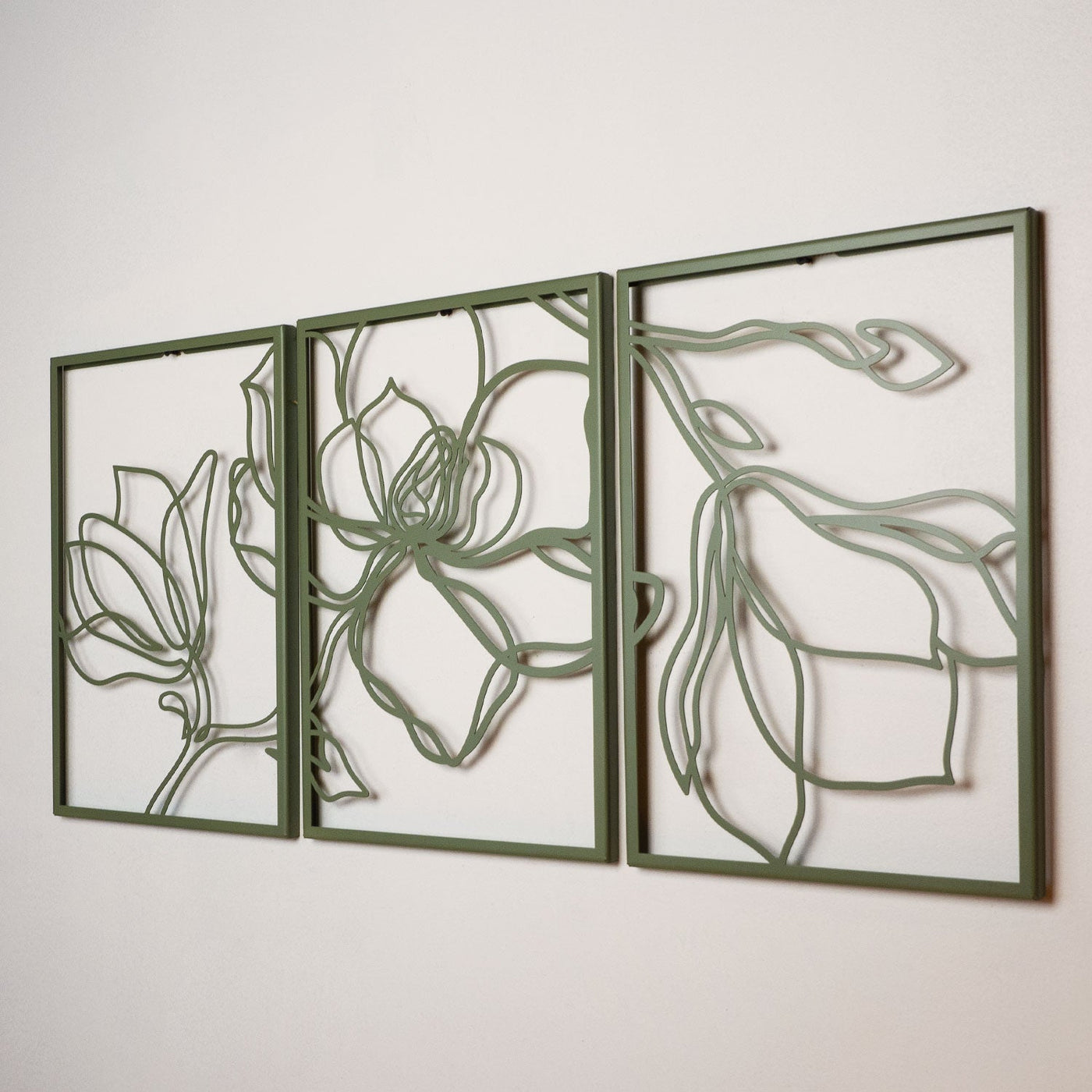 Floral Metal Wall Art Set of 3  - Living Room Decor