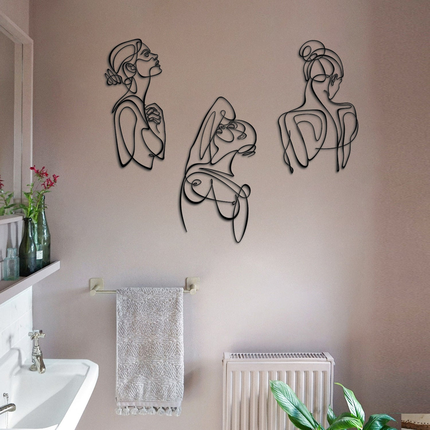 Woman Body Silhouette Line Art Set of 3