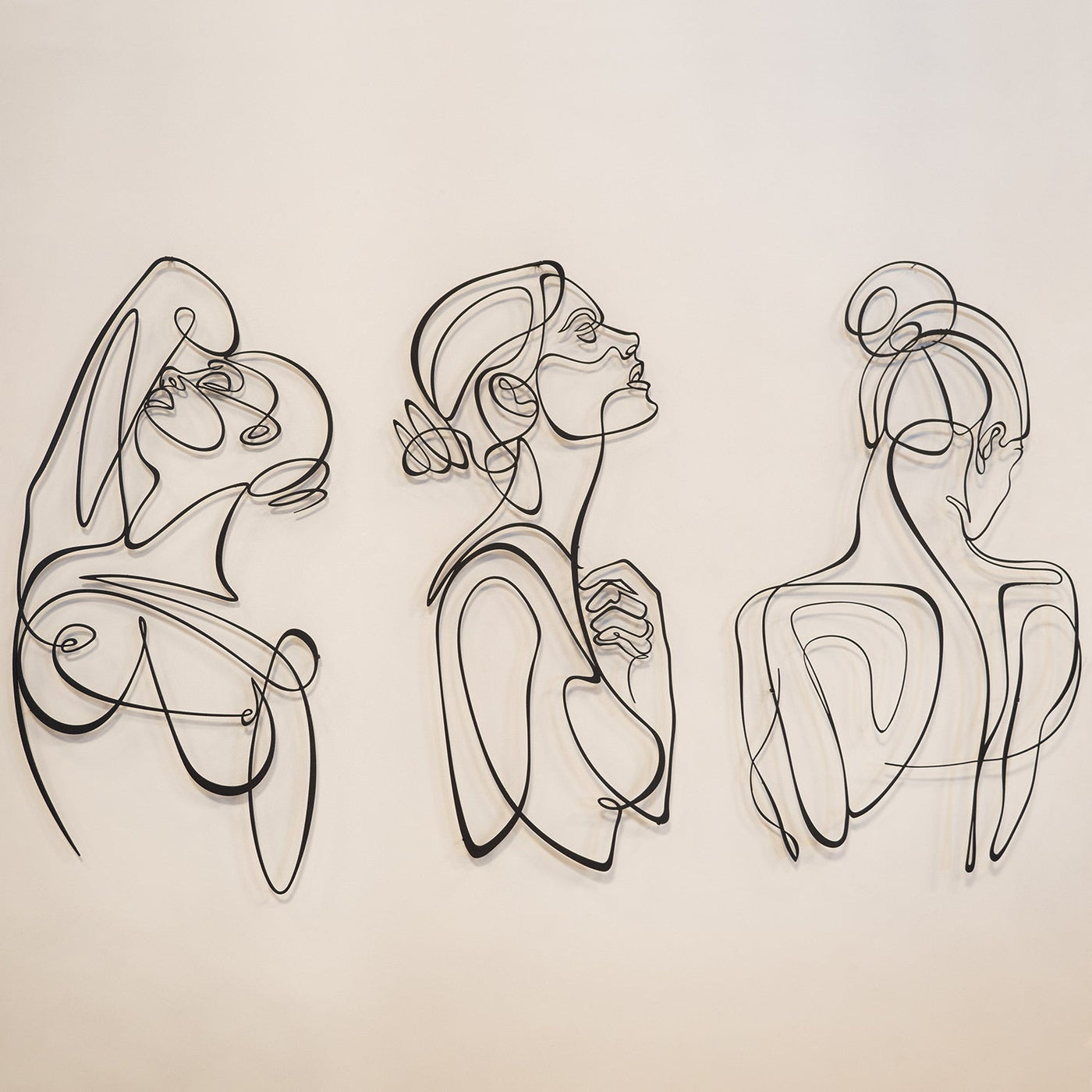 Woman Body Silhouette Line Art Set of 3