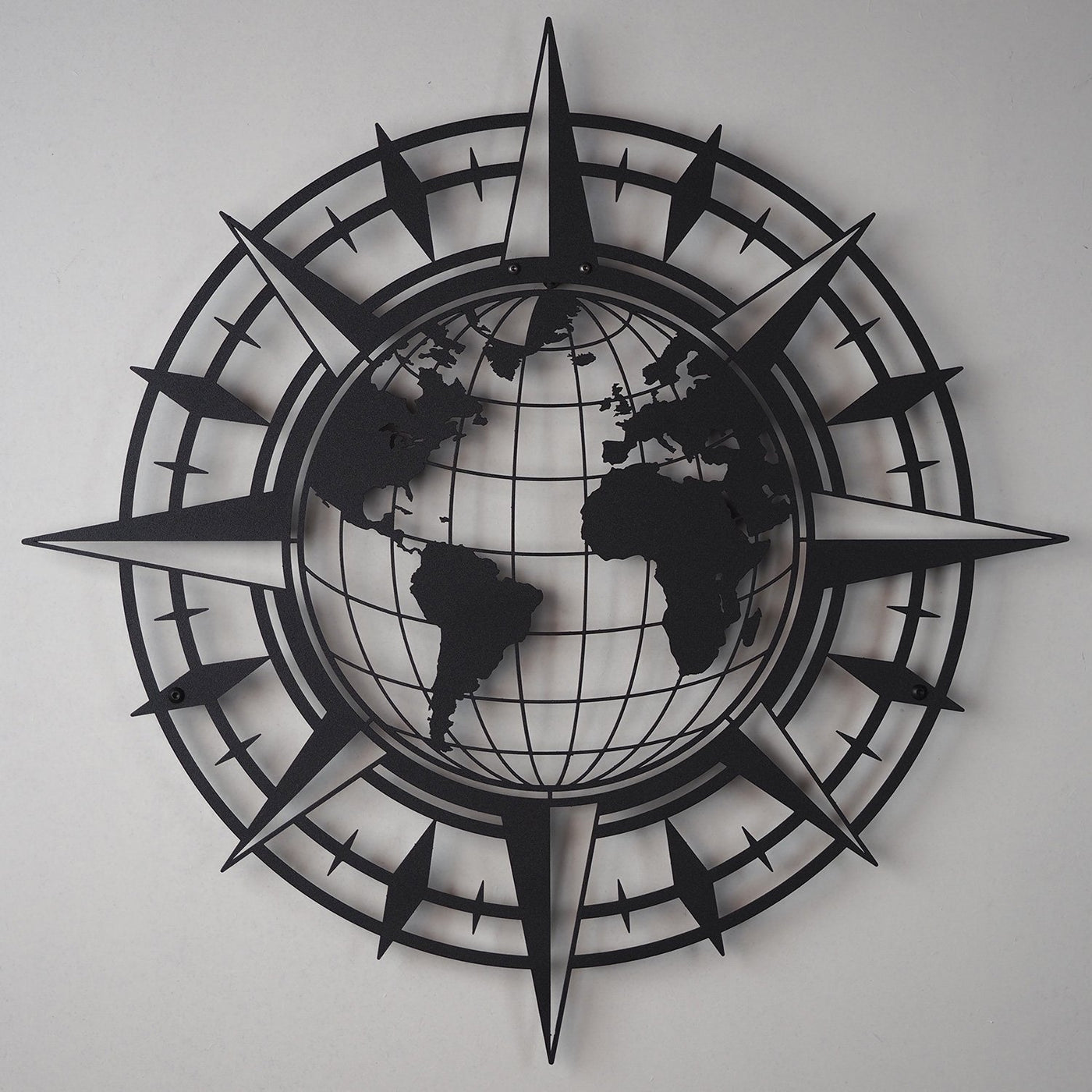 Compass, Metal, World Map, Worldwide, Modern Art, Inspirational