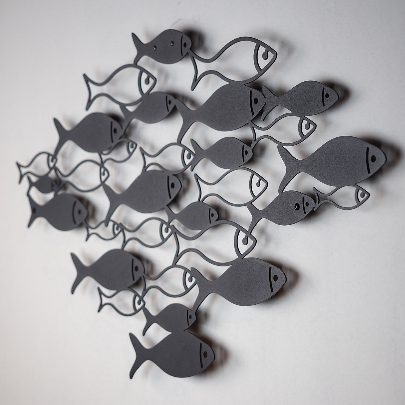 Fish Swarm Metal Wall Art