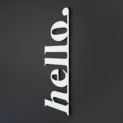 Hello Vertical Metal Wall Art - APT101