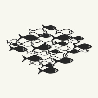 Fish Swarm Metal Wall Art - APT392