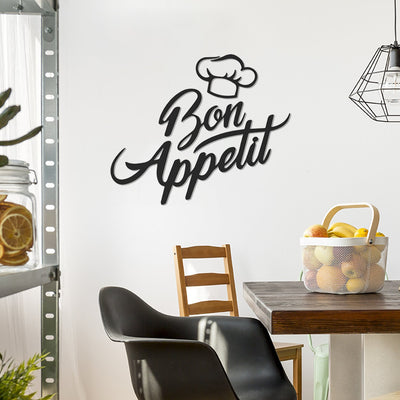 Bon Appetit, Enjoy, Meal, Modern Art, Wall Sign, Kitchen