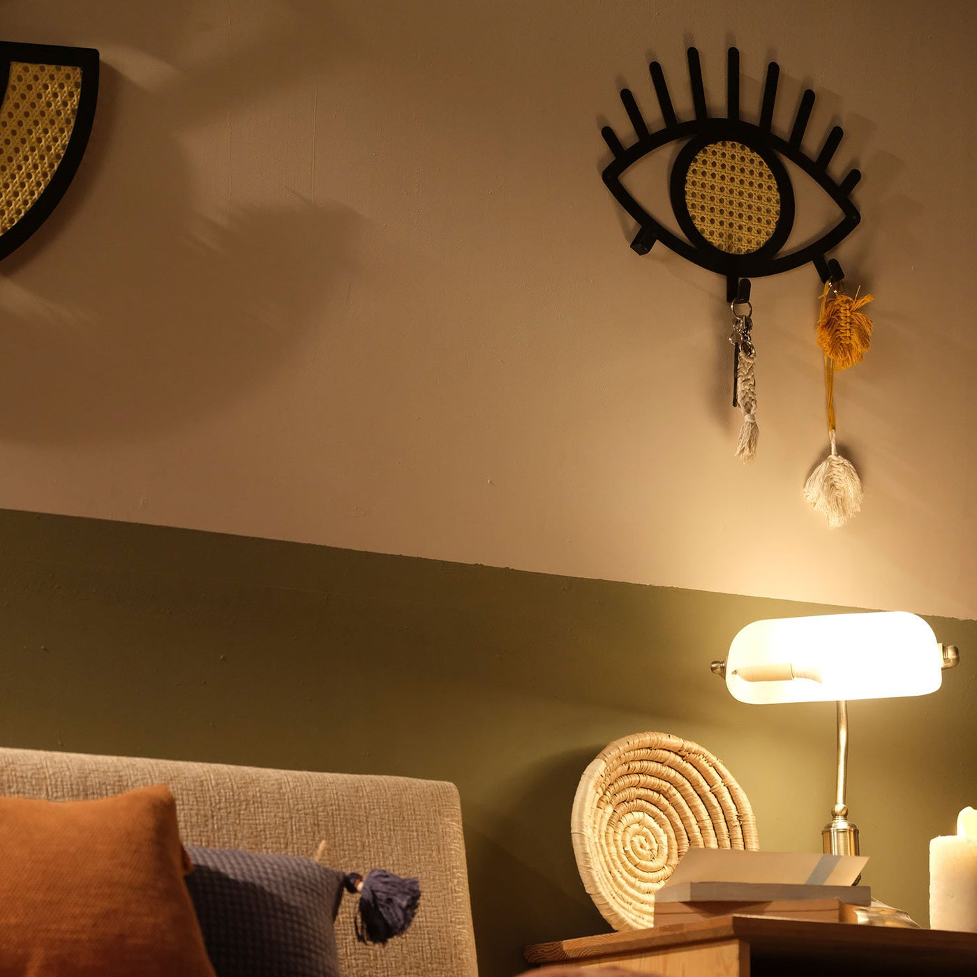 Rattan Eyes, Metal Wall Hanger, Mindfulness, Home Decoration, Interior Design