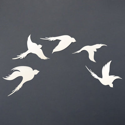 Birds Set of 5 Metal Wall Art