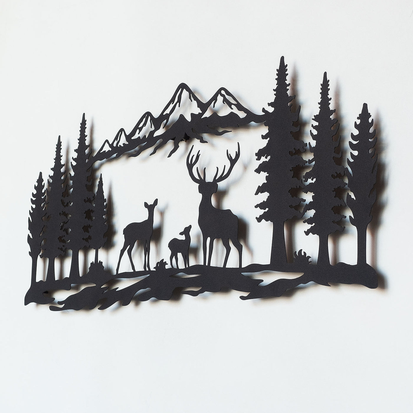 Deer Family Metal Wall Art