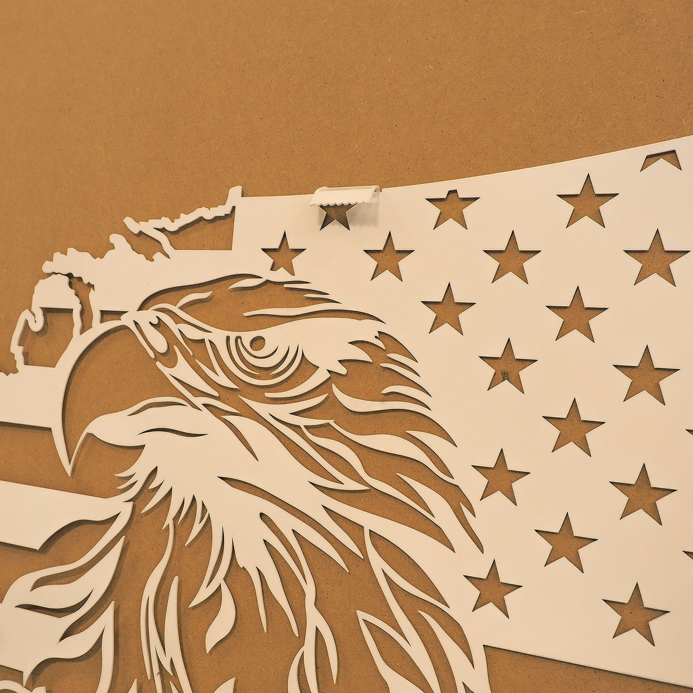 Eagle and American Flag Burnt Metal Painting - APT606