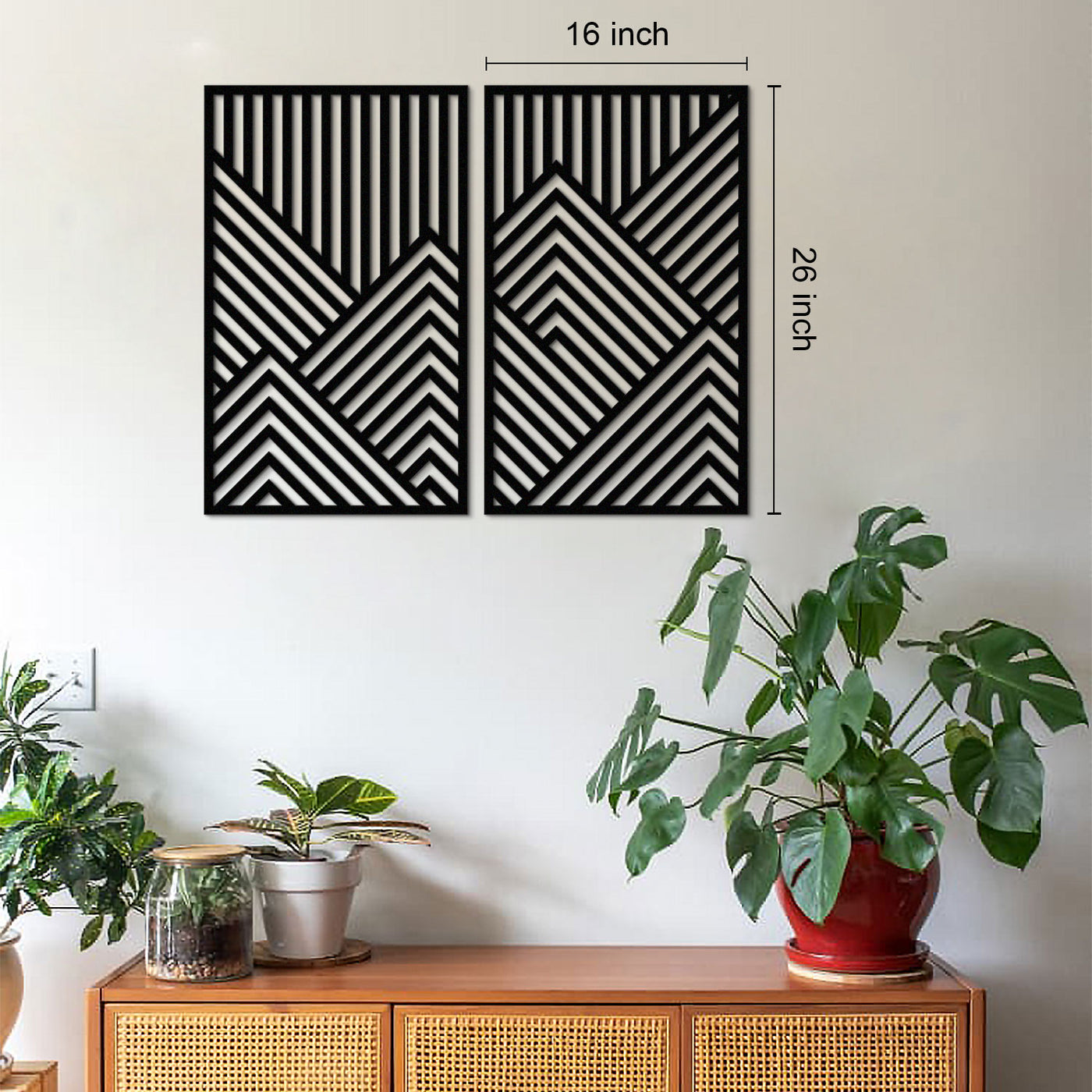 Geometric Mountains (Set of 2) Metal Wall Art - APT598