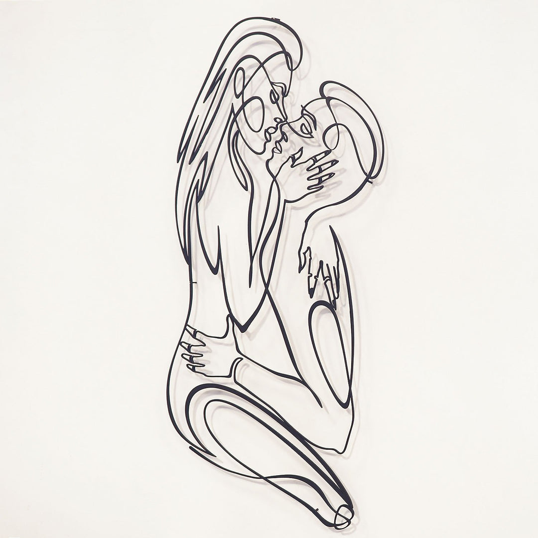 Male and Female Silhouette Metal Line Art