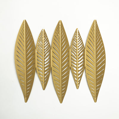 3D Gold Leaves Metal Wall Art - APT618