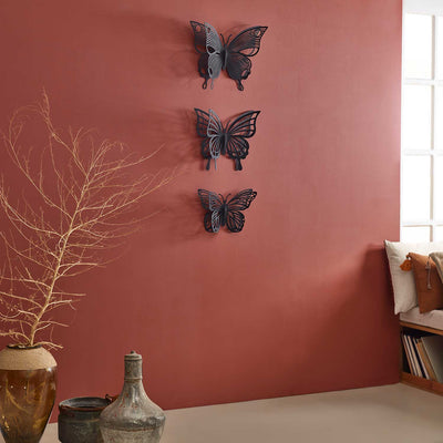 Butterfly, Metal Wall Decor, Burnt, Accessory