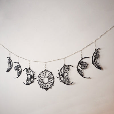 Lunar Cycles, Moon Phases, Metal Wall Accessory, Modern Decoration, Gift