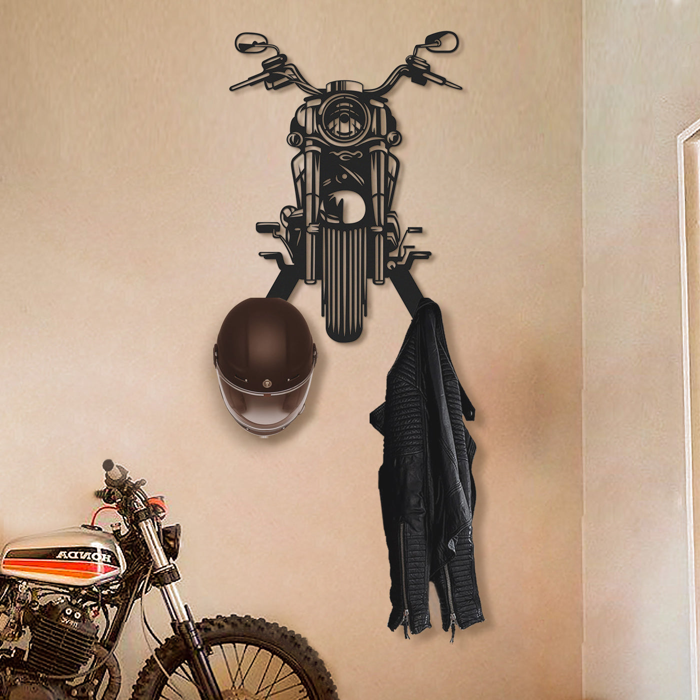 Personalized Metal Motorcycle Helmet Wall Hanger - APT631