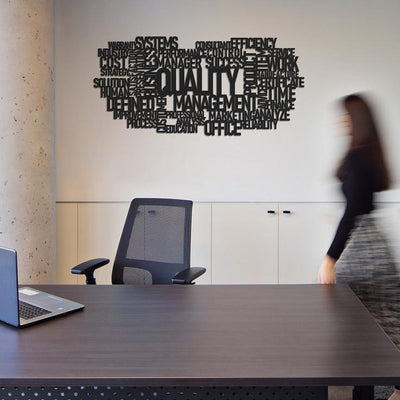 Quality, Metal Wall Sign, Office Decor, Motivational Word