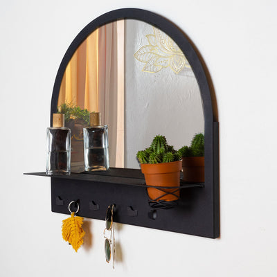 Shelf, Hanger and Mirror Metal Wall Accessory, Home Decor, Decoration Ideas, Elegance