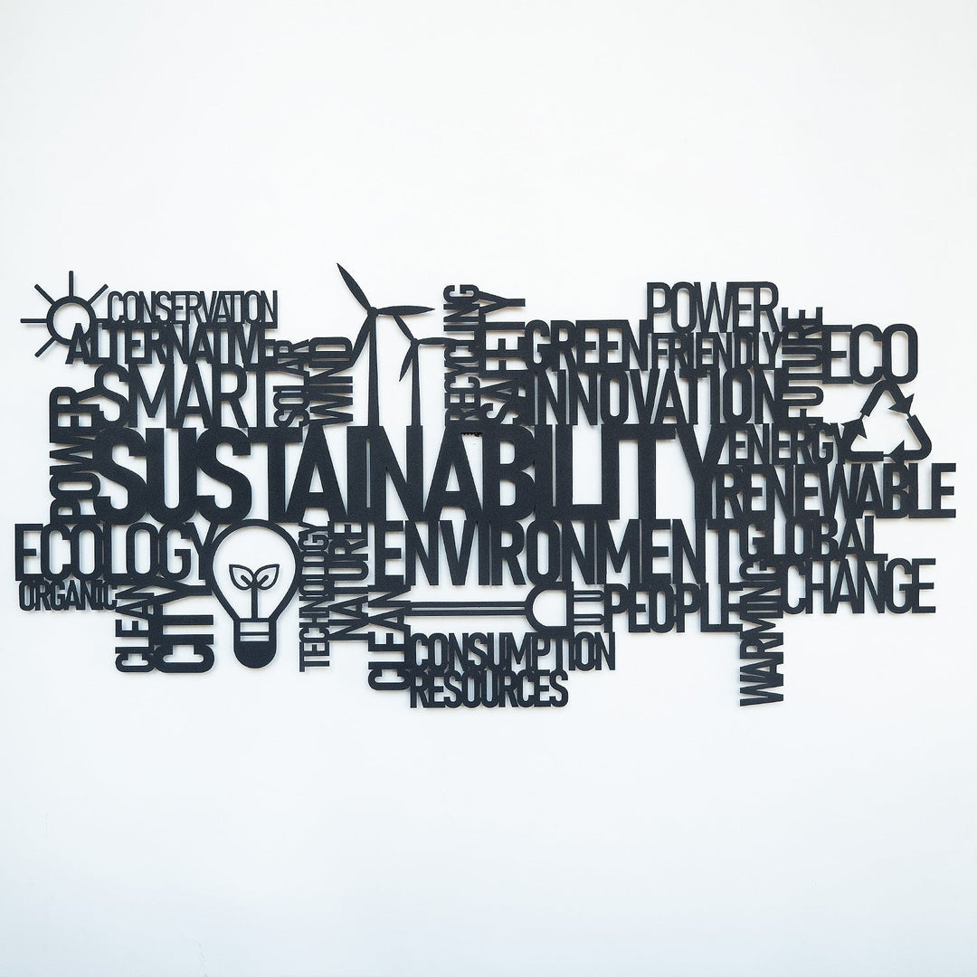 Sustainability, Metal Wall Sign, Wall Decor, Metal Art, Office Decoration