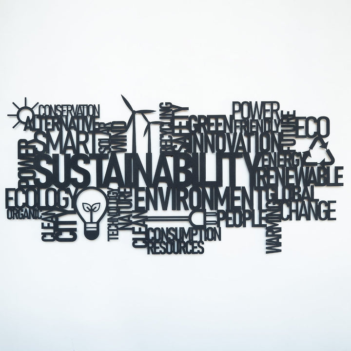 Sustainability, Metal Wall Sign, Wall Decor, Metal Art, Office Decoration