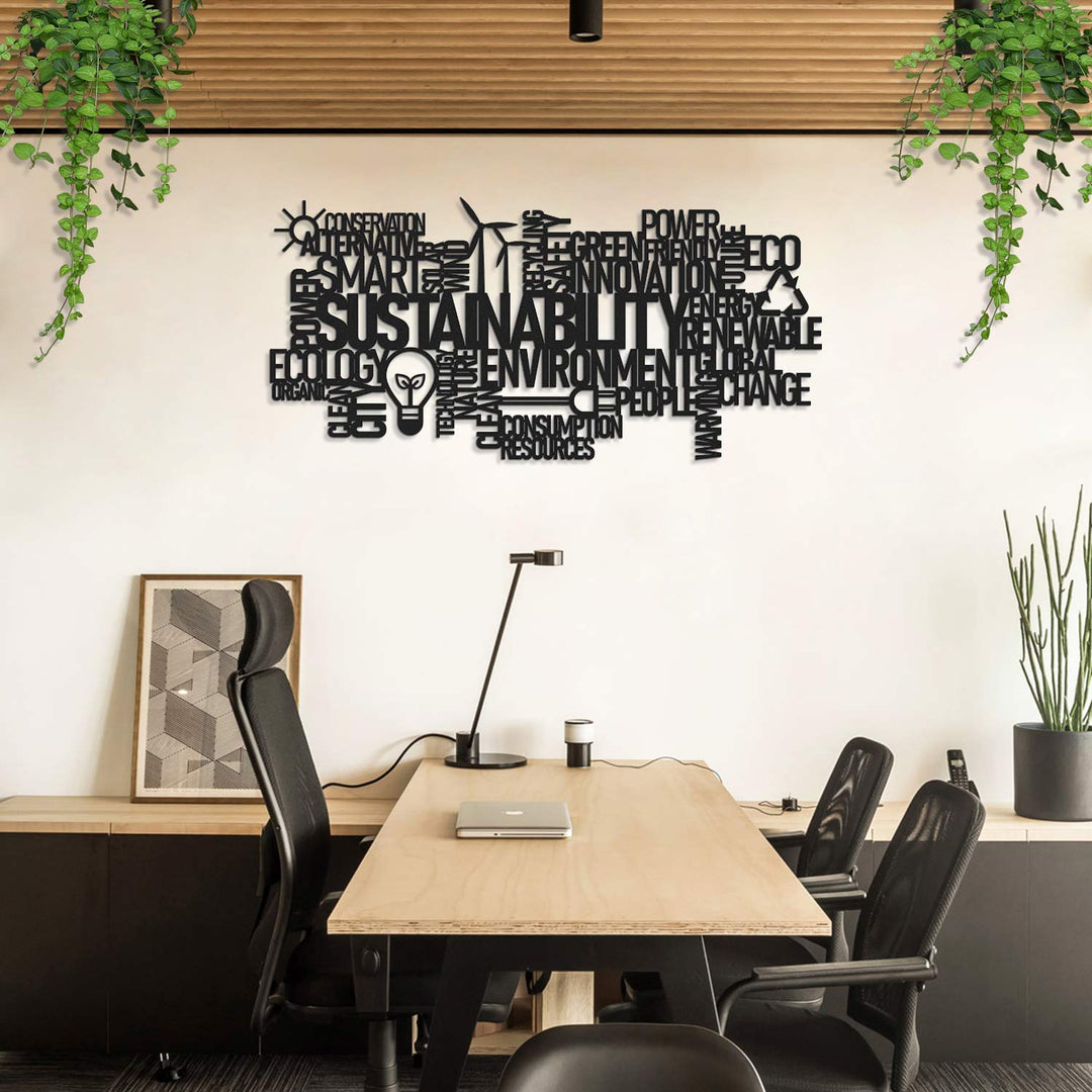 Sustainability, Metal Wall Sign, Wall Decor, Metal Art, Office Decoration