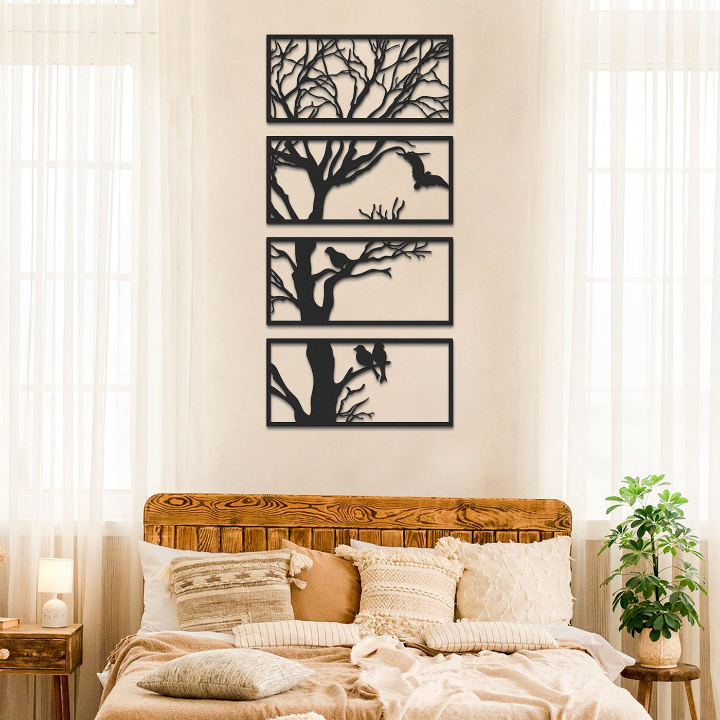 Tree Metal Wall Art, Housewarming Gift, Interior Design, Home Decor, Modern Design