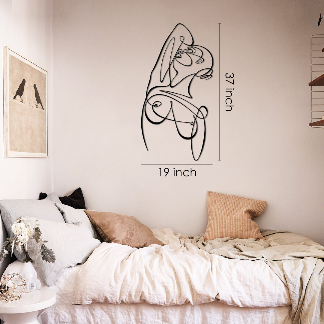 Woman Body Silhouette Metal Line Art - APT593