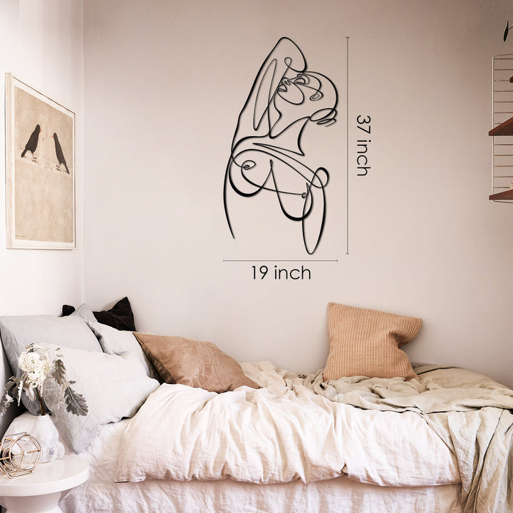 Woman Body Silhouette Metal Line Art - APT593