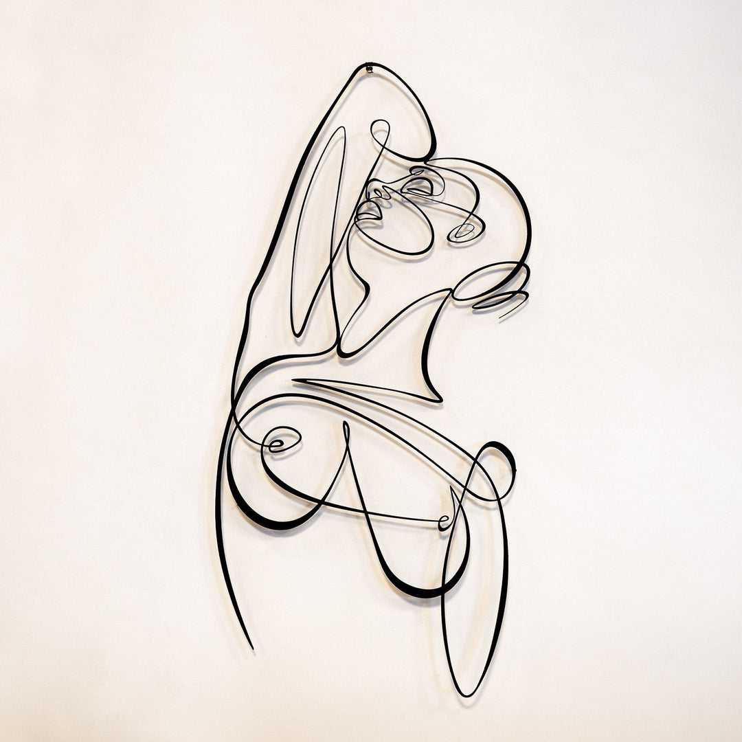 Woman Body Silhouette Metal Line Art - APT593