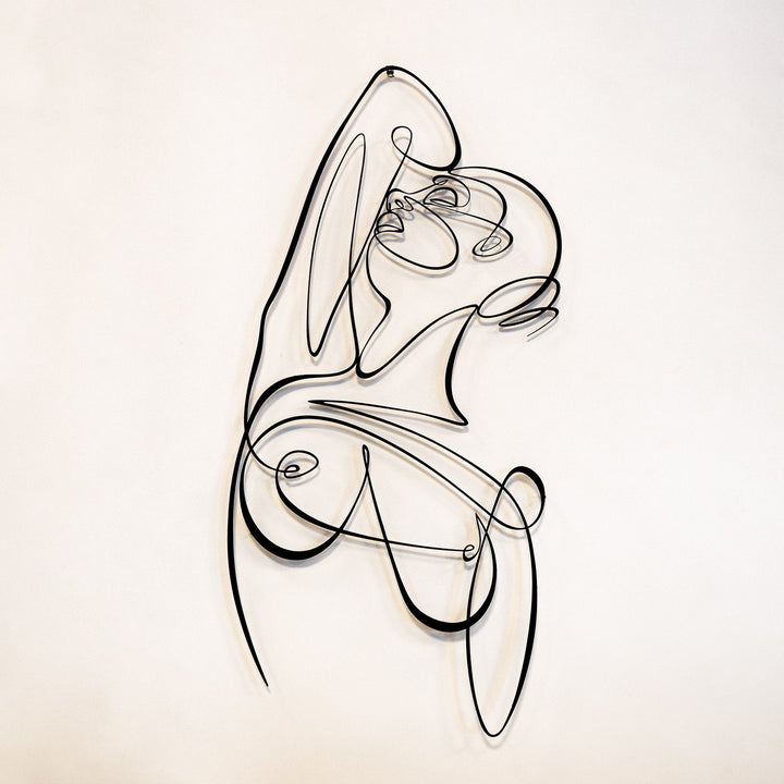 Woman Body Silhouette Metal Line Art - APT593