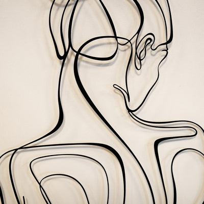 Woman Silhouette Metal Line Art - APT594