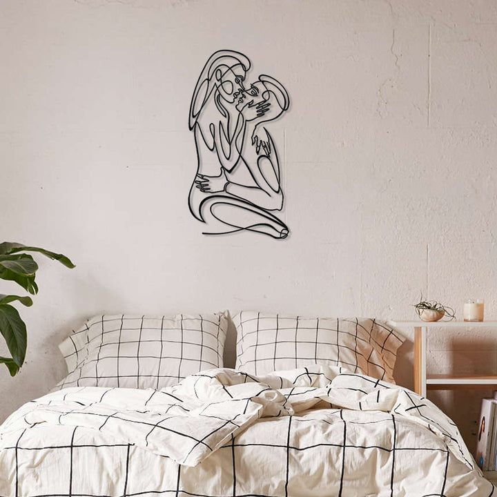 Male and Female Silhouette Metal Line Art